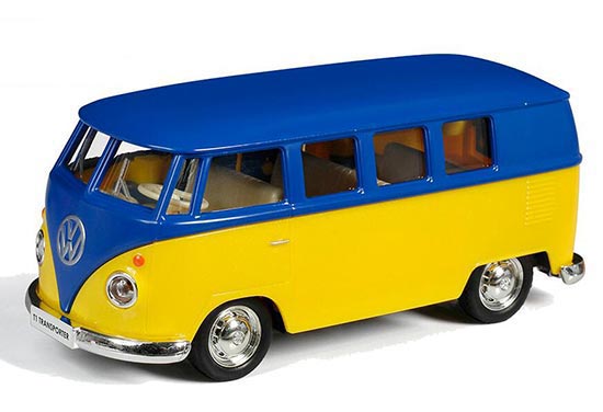1:36 Scale Yellow-Blue Kids Diecast VW T1 Bus Toy