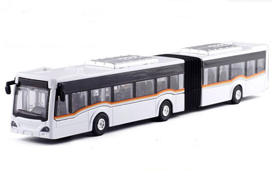 Red / White / Yellow / Blue 1:64 Diecast Articulated Bus Toy