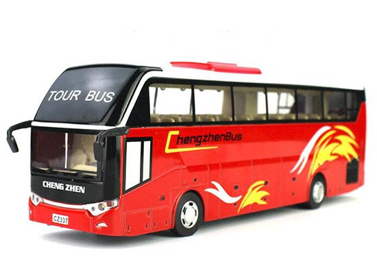 Kids White / Red / Yellow Diecast Coach Bus Toy