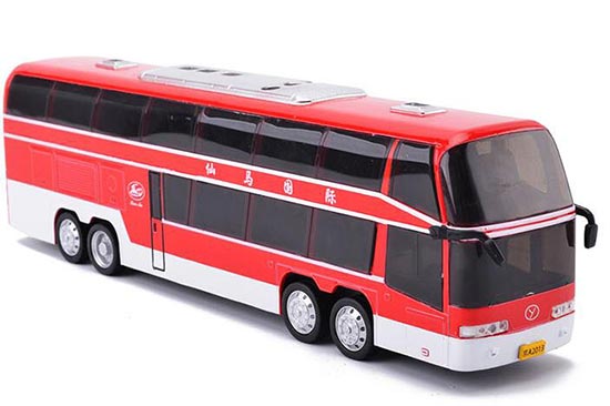 Yellow /Red /Green /White Diecast Double Decker Coach Bus Toy