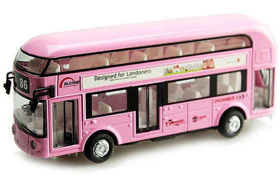 Red / Yellow / Pink / Blue Diecast London Double Decker Bus Toy
