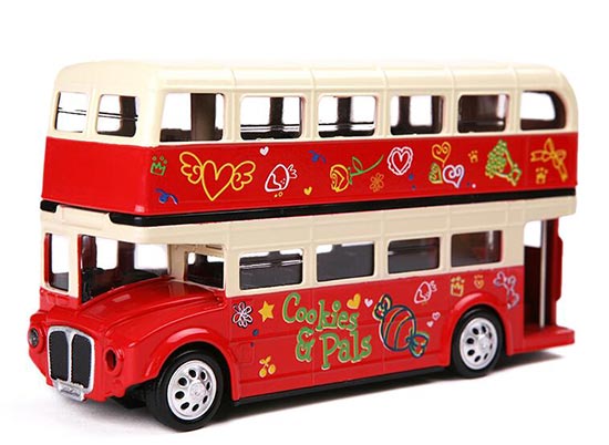 Kids 1:32 Scale Red Diecast London Double Decker Bus Toy