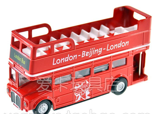 1:76 Kids Red Diecast London Double Decker Sightseeing Bus Toy