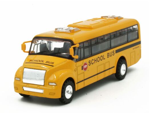 Pull-Back Function Kids Yellow Diecast School Bus Toy