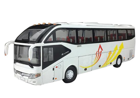1:42 Scale White Diecast YuTong ZK6127H Coach Bus Model