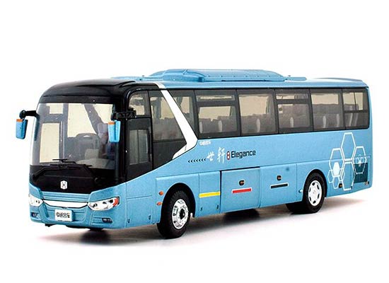 Blue 1:43 Scale Diecast ZhongTong LCK6117HQD1 Coach Bus Model