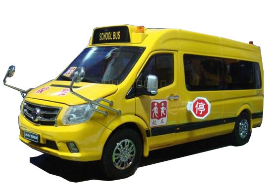 Yellow 1:24 Scale Diecast Foton AUV School Bus Model