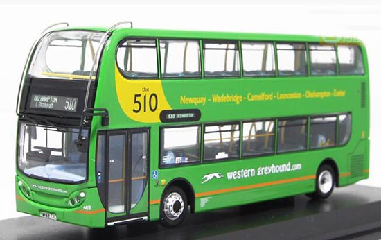 Green 1:76 UKBUS6027 Diecast Alexander Double Decker Bus Model