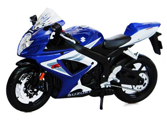 1:12 Scale Blue / Yellow MaiSto SUZUKI GSX R750 Motorcycle