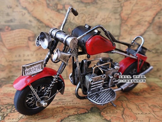 Blue / Green / Red / Wine Red Tinplate Vintage Motorcycle