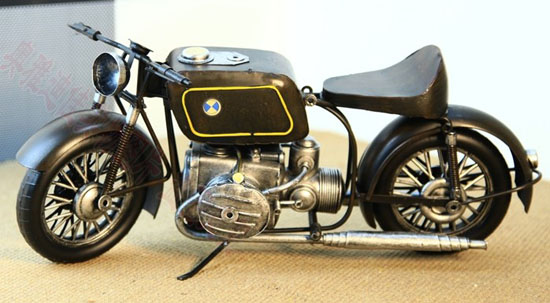 Large Scale Black Tinplate Made BMW Motorcycle Model
