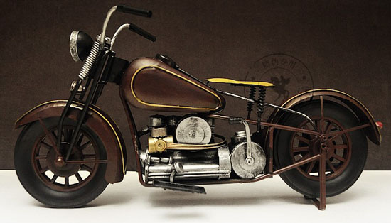 Medium Scale Brown Vintage 1926 Harley Davidson Model