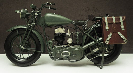 Army Green Medium Scale Vintage 1943 Harley Davidson WLA