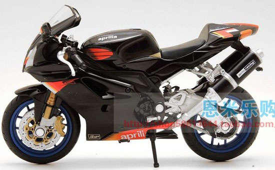 1:18 Scale Black Aprilia RSV 1000 Motorcycle