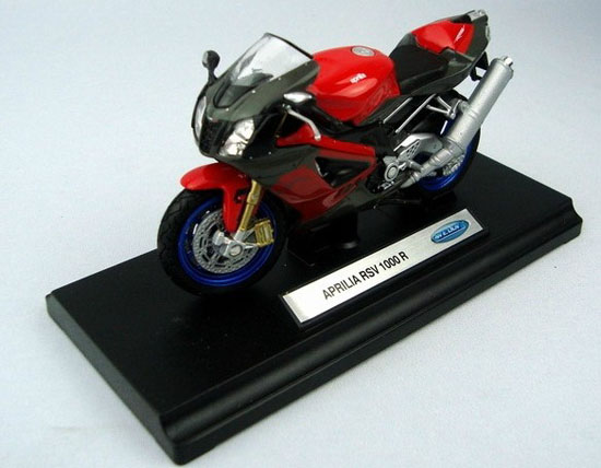 1:18 Scale Red Welly Aprilia RSV 1000 R Motorcycle