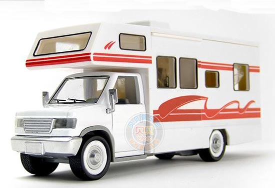 Kids White-Red Die-Cast Motor Homes Van Toy