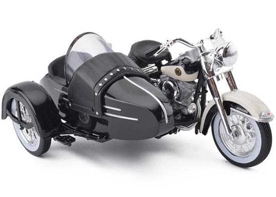 1:18 Scale Black / White Diecast Harley-Davidson Sidecar Model