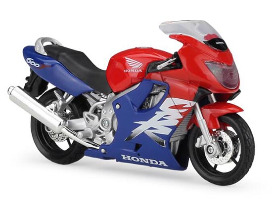 1:18 Scale Red-Blue MaiSto Diecast Honda CBR 600F Motorcycle