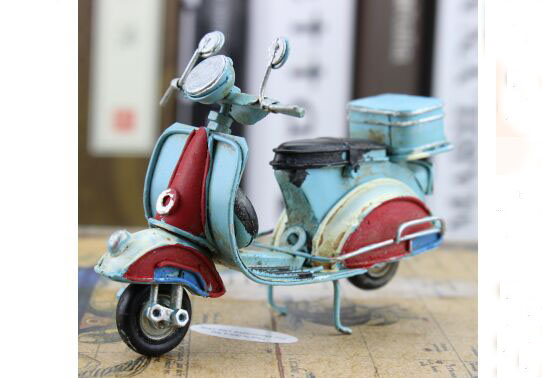 1:12 Scale Tinplate Handmade Colorful Vintage Vespa Scooter