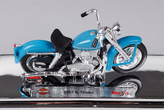 Blue / Black Maisto 1:18 Diecast Harley Davidson 1952 K Model