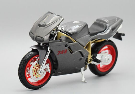 Gray 1:18 Scale Maisto Diecast Ducati 748 Model