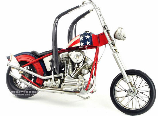Red Medium Scale Handmade Vintage 1935 Harley Davidson Model