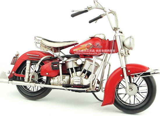 Medium Scale Handmade Red Tinplate 1969 Indian Motorcycle
