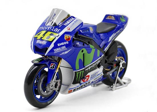 Blue 1:10 Scale NO.46 Diecast Yamaha YZR-M1 Motorcycle Model
