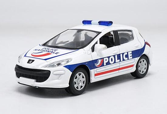 White 1:43 Scale NOREV Police Diecast Peugeot 308 Model