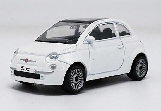 1:43 Scale White Diecast Fiat 500 Model