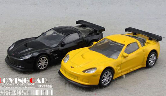 1:64 Black / Yellow Kids Diecast Chevrolet Corvette Toy
