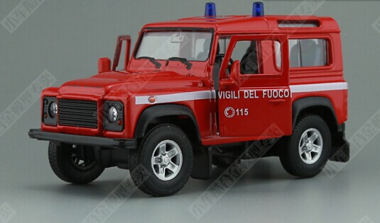 Kids 1:36 Welly White / Red Diecast Land Rover Defender Toy