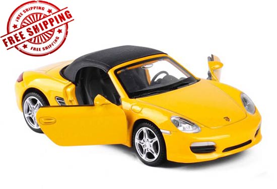 Kids 1:32 Blue / Yellow / Red Diecast Porsche Boxster Toy