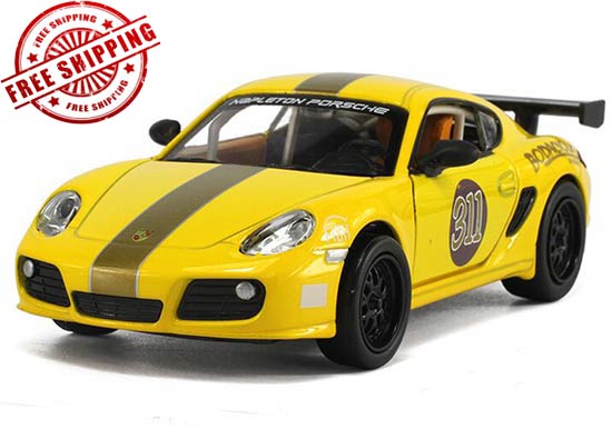 1:32 Kids Blue / Yellow Diecast Porsche Cayman Toy