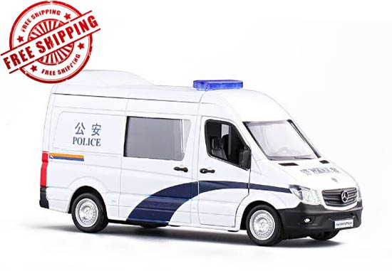 White Kids 1:36 Police Diecast Mercedes-Benz Sprinter Toy