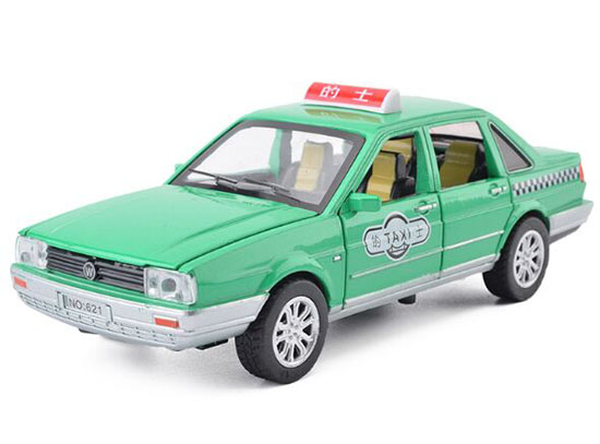 Kids 1:32 Scale Green Taxi Theme Diecast VW Santana Toy