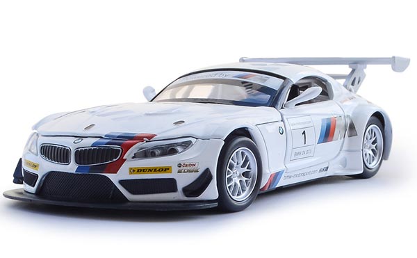 1:32 Kids White Pull-Back Function Diecast BMW Z4 GT3 Toy