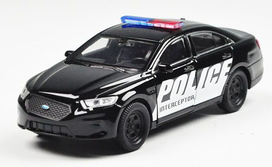 Kids 1:36 Black Welly Police Diecast Ford Interceptor Toy