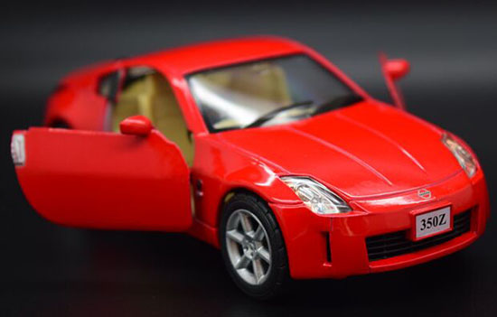 Kids 1:34 Scale Red / Silver / Blue Diecast Nissan 350Z Toy