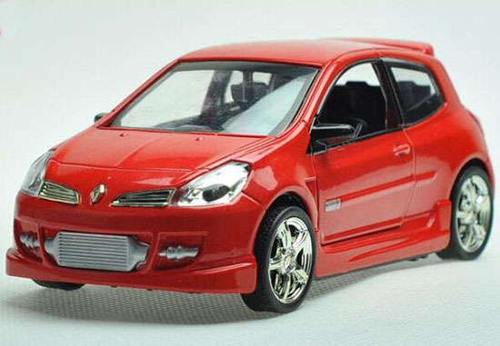 Kids 1:32 Scale Red / Blue Diecast Renault Clio Toy