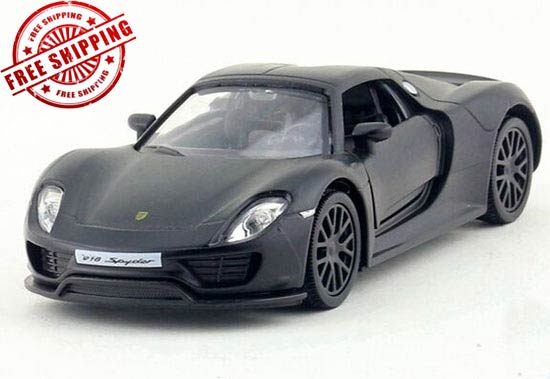 Kids 1:36 Scale Black Diecast Porsche 918 Spyder Toy