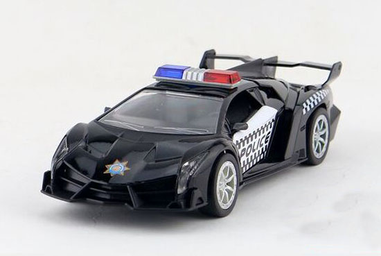 Black / Red / Blue 1:32 Police Diecast Lamborghini Veneno Toy