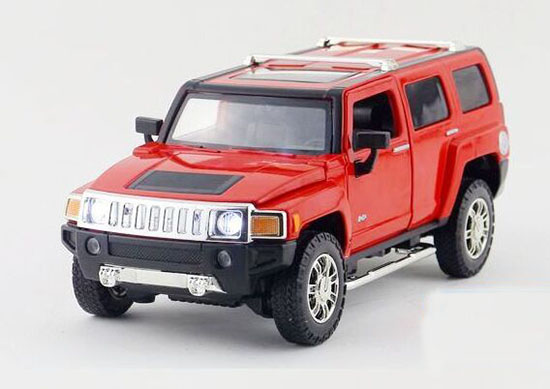 Kids 1:24 Scale Yellow / Red Diecast Hummer H3 Toy