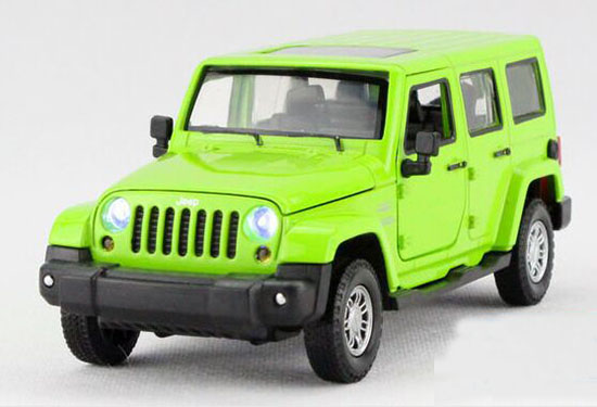 Yellow / Red / Green Kids 1:32 Diecast Jeep Wrangler Toy