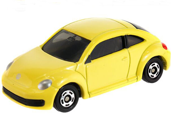 Yellow 1:66 Tomy Tomica Kids NO.33 Diecast VW Beetle Toy