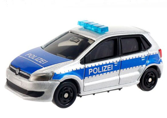 Silver-Blue 1:62 Kids NO.109 Diecast VW Polo Police Car Toy