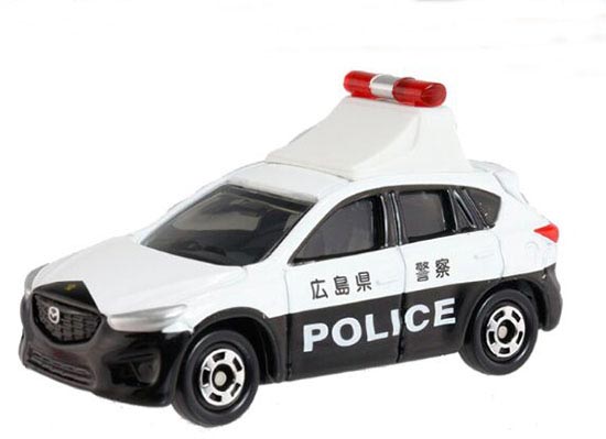 1:66 White-Black NO.82 Kids Diecast Mazda CX-5 Police Car Toy