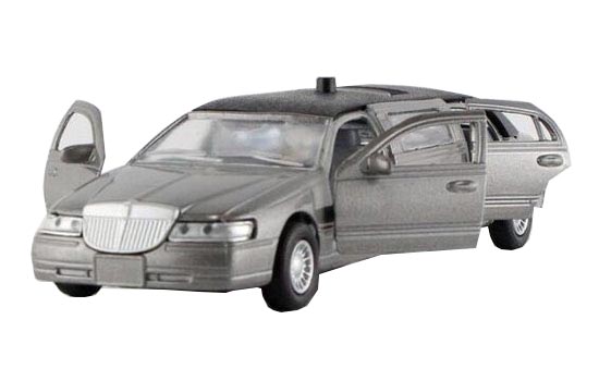 1:38 Kids Gray / White / Black Diecast Lincoln Limousine Toy