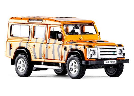 White / Orange 1:36 Scale Kids Diecast Land Rover Defender Toy