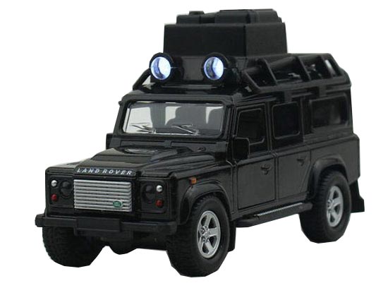 1:32 Scale Kids Black / White Diecast Land Rover Defender Toy